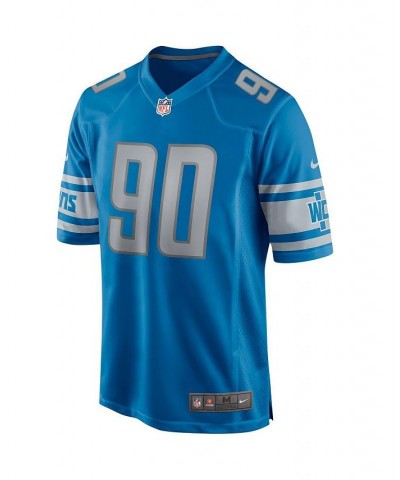 Men's Trey Flowers Blue Detroit Lions Game Jersey $53.20 Jersey