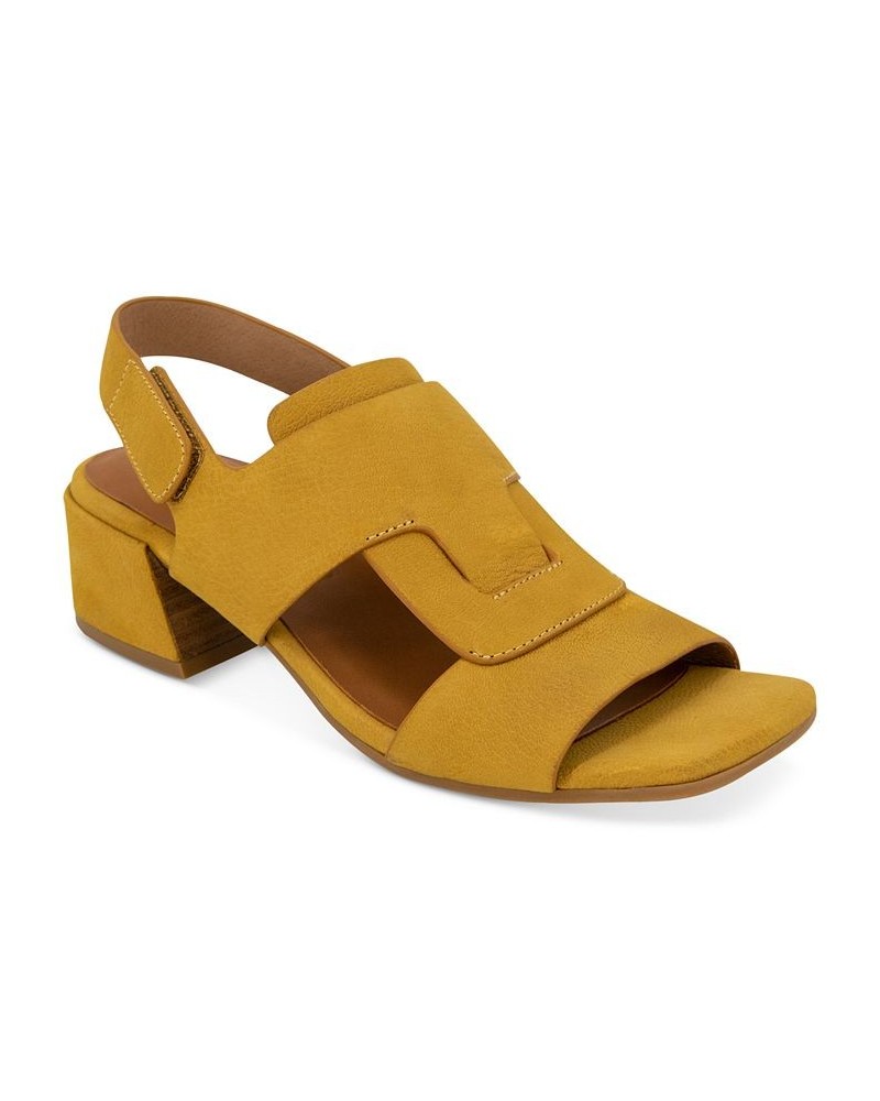 Women's Park Interlock Slingback Sandals Yellow $77.33 Shoes