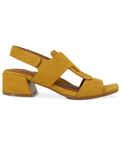 Women's Park Interlock Slingback Sandals Yellow $77.33 Shoes