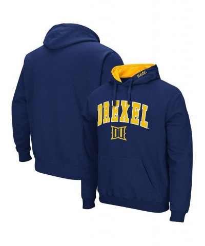 Men's Navy Drexel Dragons Arch and Logo Pullover Hoodie $21.92 Sweatshirt