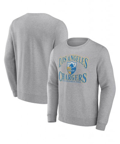 Men's Branded Heather Charcoal Los Angeles Chargers Playability Pullover Sweatshirt $31.85 Sweatshirt