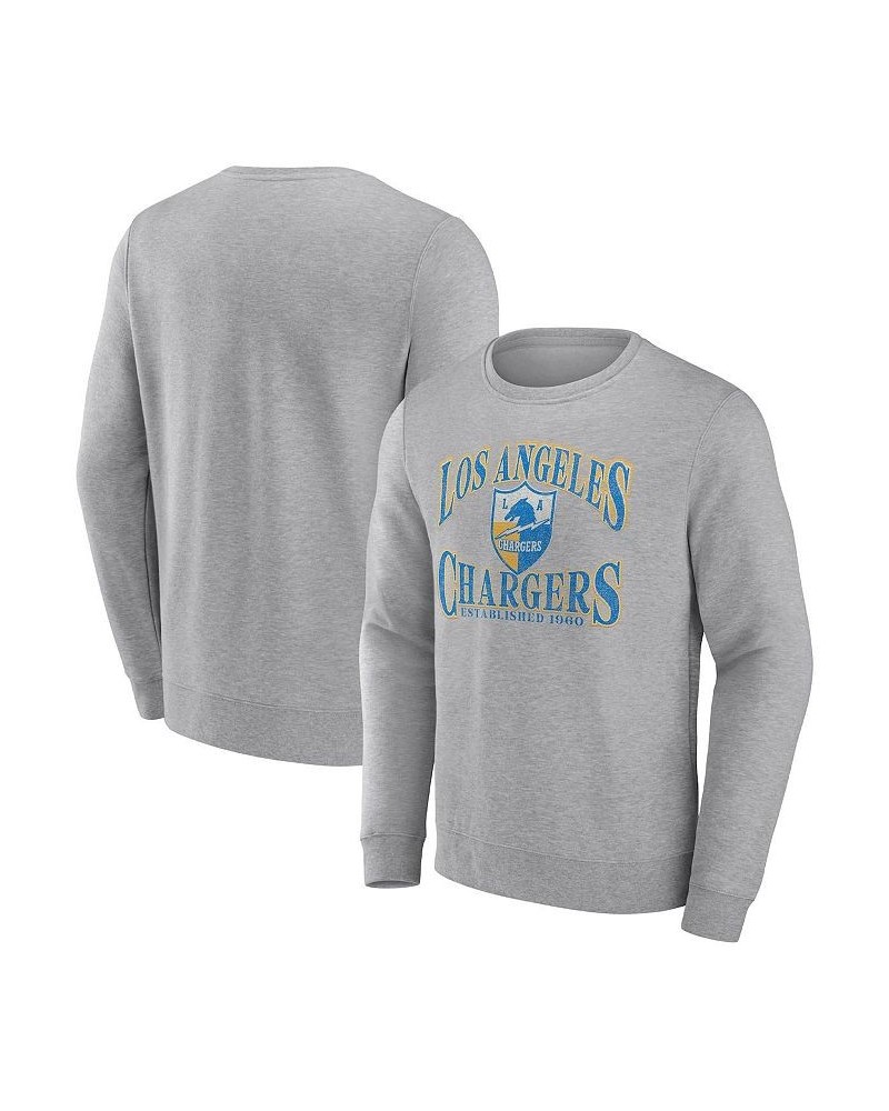 Men's Branded Heather Charcoal Los Angeles Chargers Playability Pullover Sweatshirt $31.85 Sweatshirt