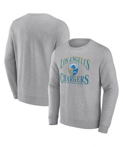 Men's Branded Heather Charcoal Los Angeles Chargers Playability Pullover Sweatshirt $31.85 Sweatshirt