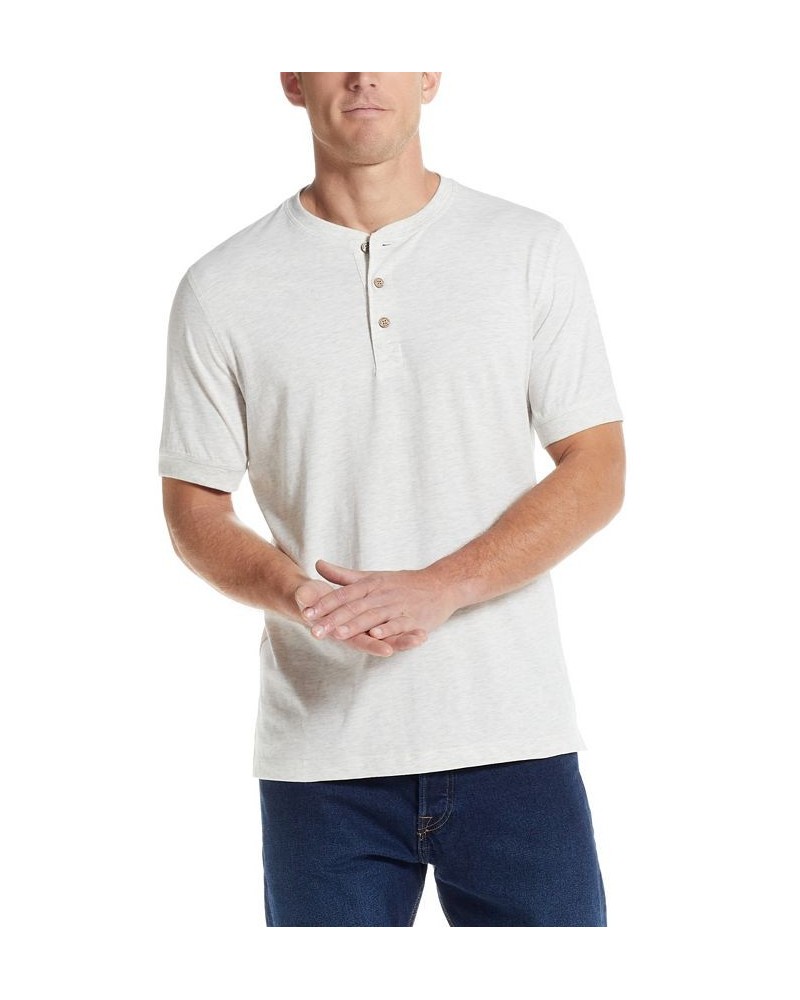 Men's Short Sleeve Melange Henley T-shirt PD01 $16.96 T-Shirts