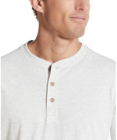 Men's Short Sleeve Melange Henley T-shirt PD01 $16.96 T-Shirts