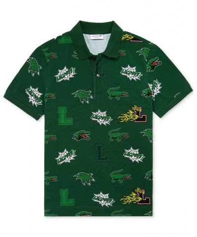 Men's Short-Sleeve L & Crocs Graphic Polo Shirt Green $56.18 Polo Shirts