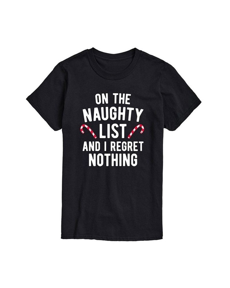 Men's On the Naughty List Short Sleeve T-shirt Black $18.54 T-Shirts
