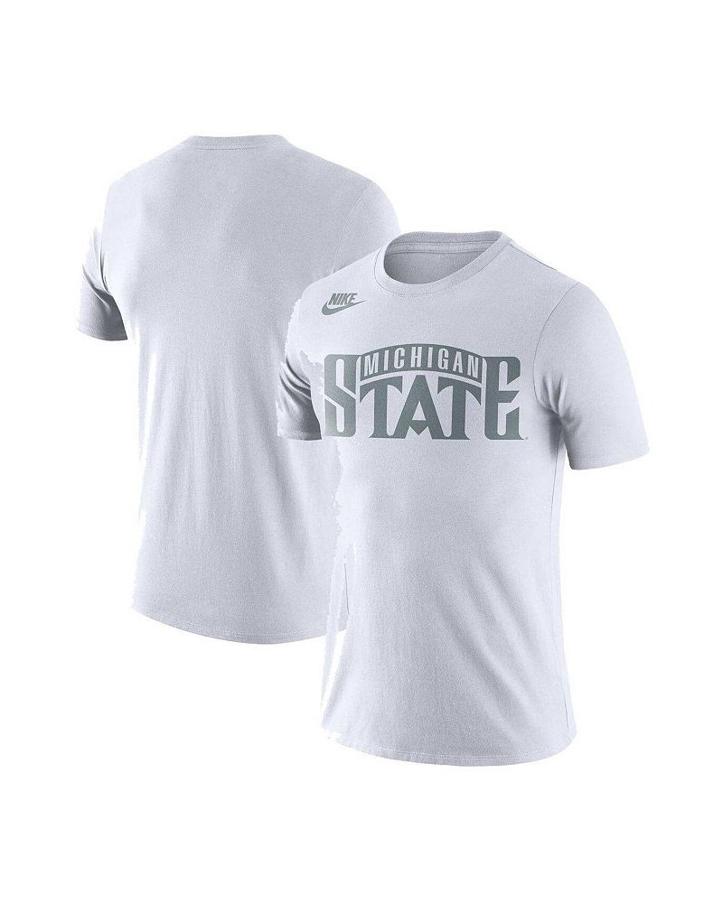 Men's White Michigan State Spartans Basketball Retro 2-Hit T-shirt $23.84 T-Shirts