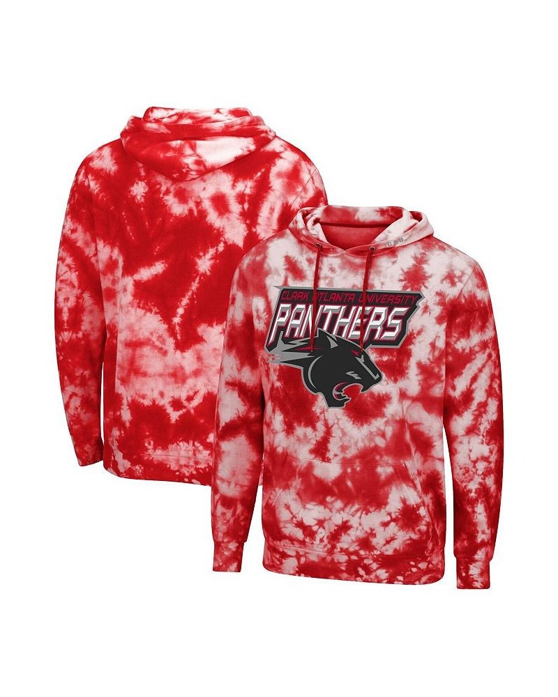 Men's Red Clark Atlanta University Panthers Tie-Dye Pullover Hoodie $35.09 Sweatshirt