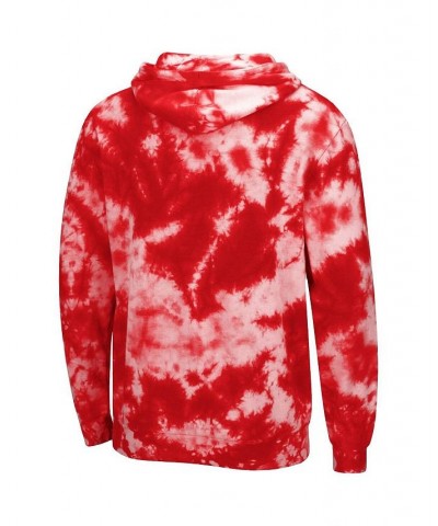 Men's Red Clark Atlanta University Panthers Tie-Dye Pullover Hoodie $35.09 Sweatshirt