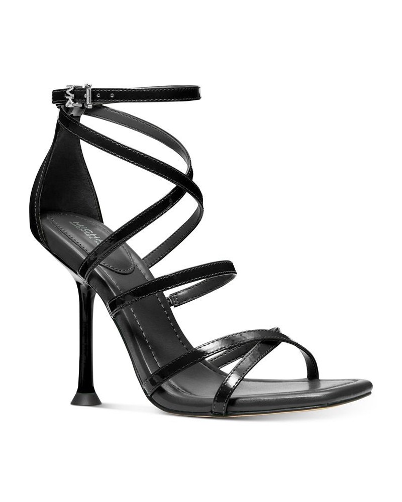 Women's Imani Strappy Dress Sandals Black $67.65 Shoes