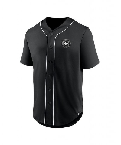 Men's Branded Black Charlotte FC Third Period Fashion Baseball Button-Up Jersey $30.10 Jersey