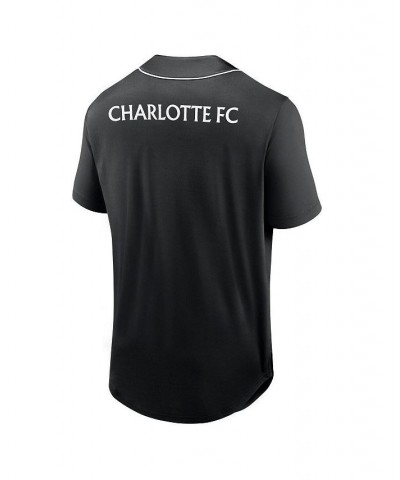 Men's Branded Black Charlotte FC Third Period Fashion Baseball Button-Up Jersey $30.10 Jersey