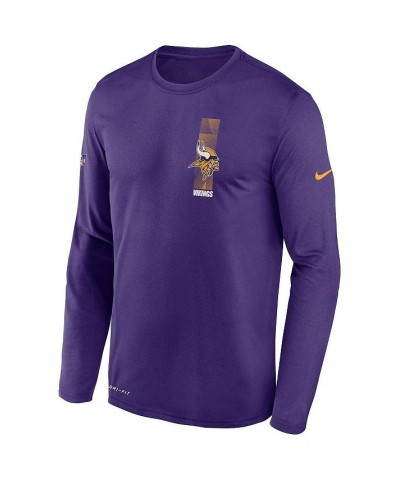 Men's Purple Minnesota Vikings Sideline Playbook Travel Legend Performance Long Sleeve T-shirt $22.79 T-Shirts