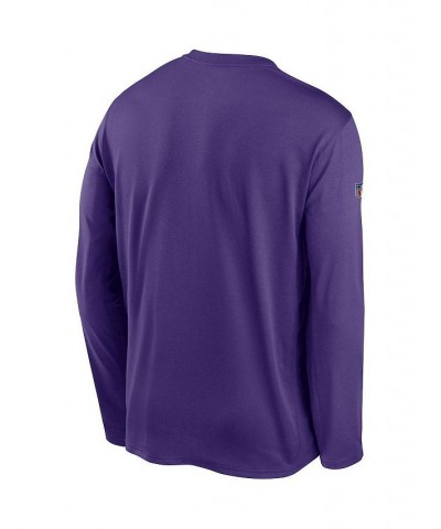 Men's Purple Minnesota Vikings Sideline Playbook Travel Legend Performance Long Sleeve T-shirt $22.79 T-Shirts