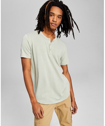 Men's Short-Sleeve Henley Shirt Green $11.93 T-Shirts