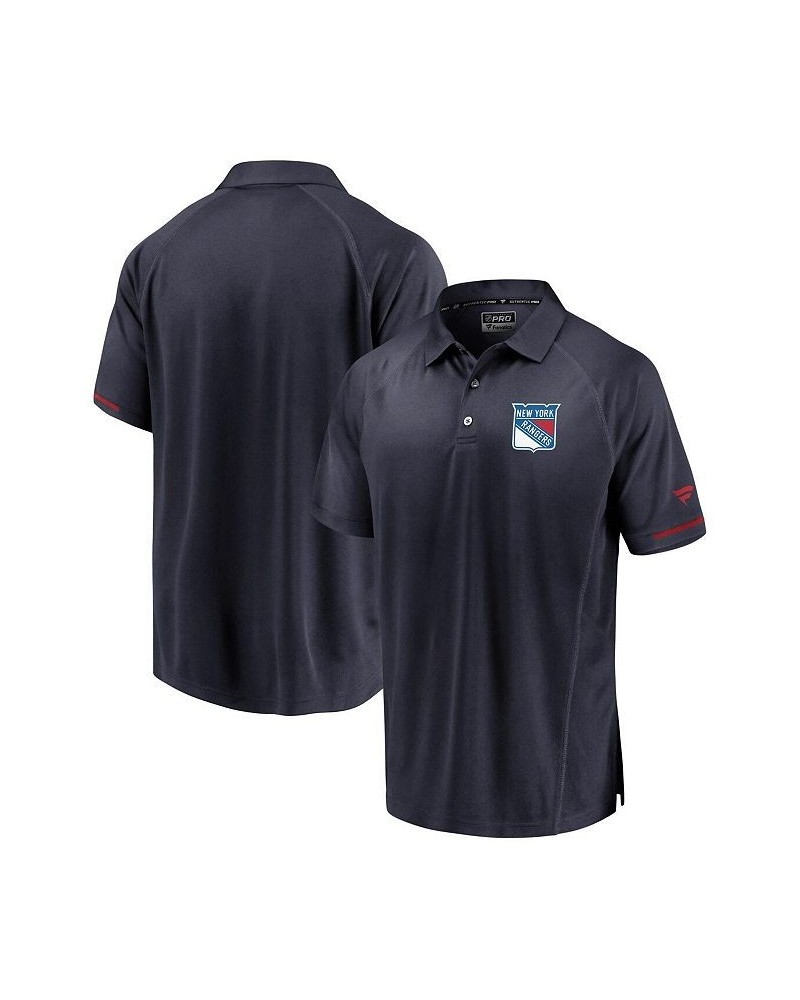 Men's Branded Navy New York Rangers Authentic Pro Rinkside Polo Shirt $24.75 Polo Shirts