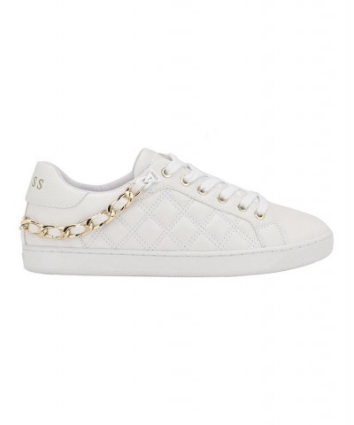 Women's Reney Stylish Quilted Sneakers with Chain Ornament White $35.60 Shoes