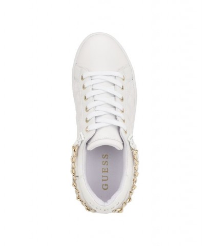 Women's Reney Stylish Quilted Sneakers with Chain Ornament White $35.60 Shoes