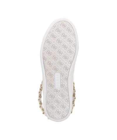 Women's Reney Stylish Quilted Sneakers with Chain Ornament White $35.60 Shoes