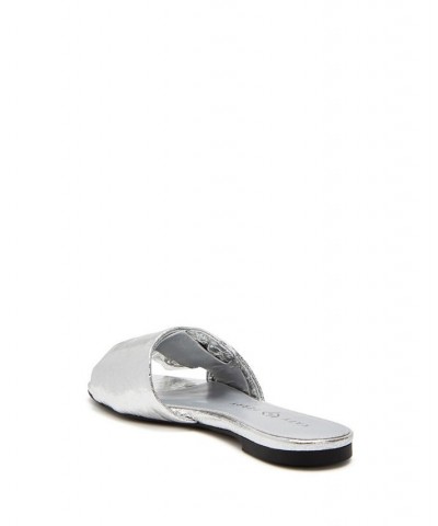 Women's The Halie Bow Sandals Gray $42.57 Shoes