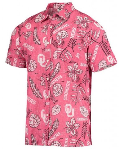 Men's Crimson Oklahoma Sooners Vintage-Like Floral Button-Up Shirt $30.75 Shirts