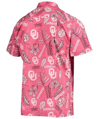 Men's Crimson Oklahoma Sooners Vintage-Like Floral Button-Up Shirt $30.75 Shirts