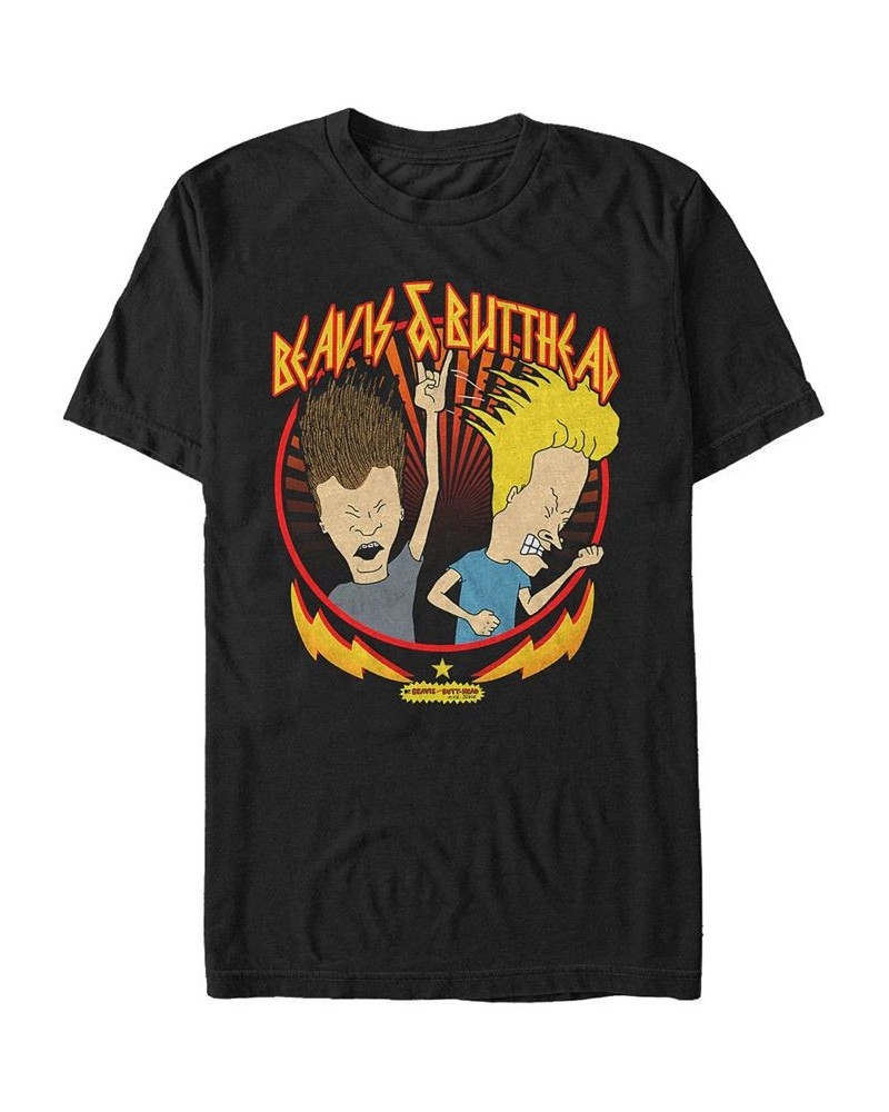 Beavis and Butthead MTV Men's Metal Head Short Sleeve T-Shirt Black $17.84 T-Shirts