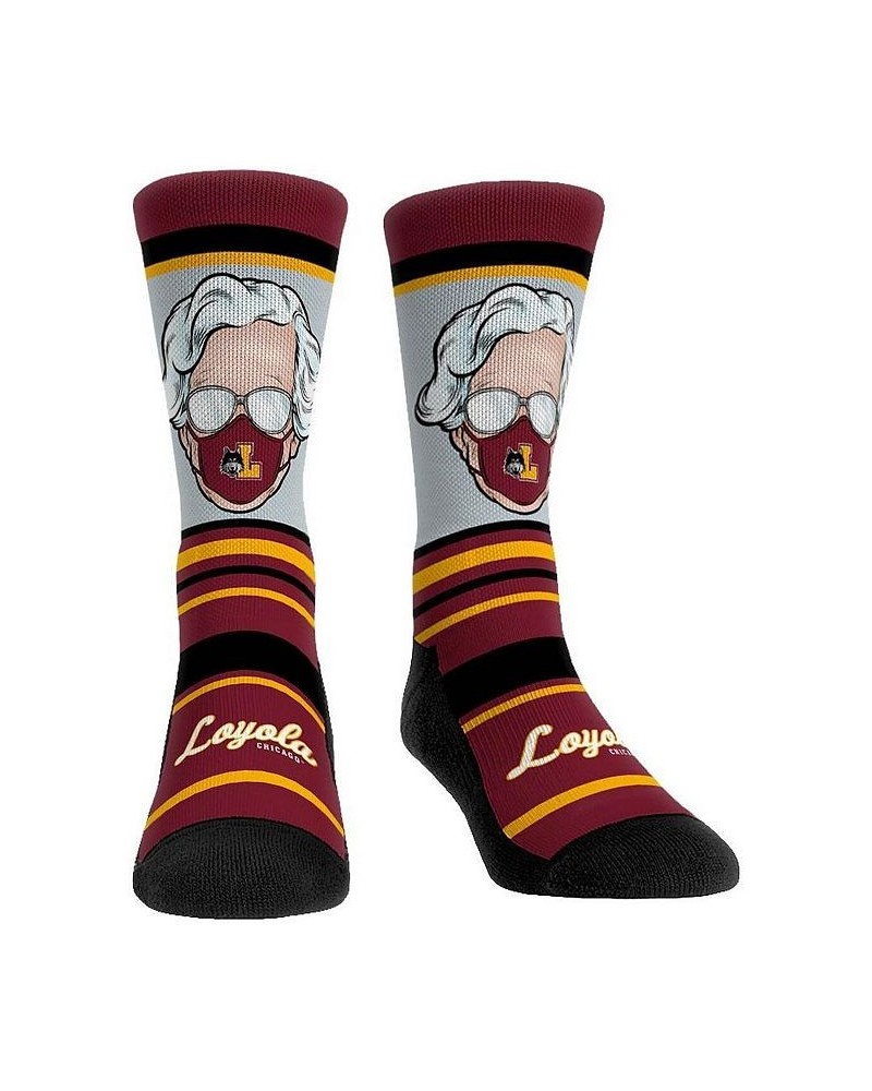 Men's and Women's Loyola Chicago Ramblers Localized Sister Jean Masked Up Crew Socks $17.39 Socks