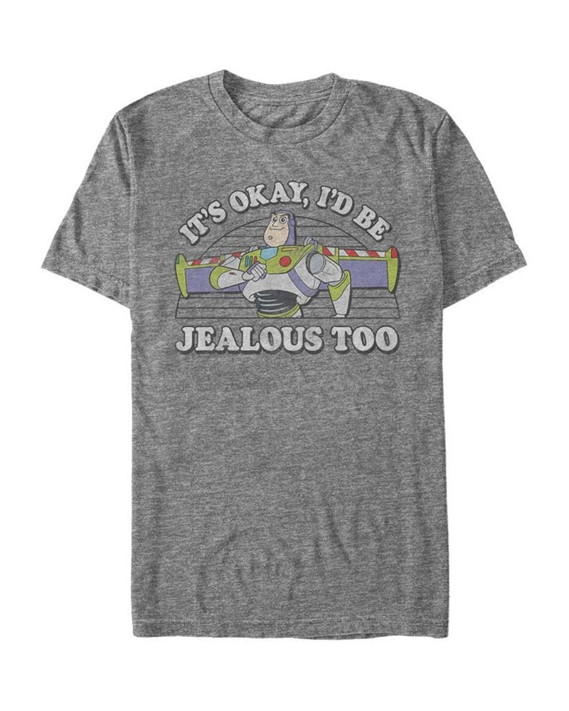 Disney Pixar Men's Toy Story Buzz It's Ok I'd Be Jealous Too Short Sleeve T-Shirt Gray $16.10 T-Shirts