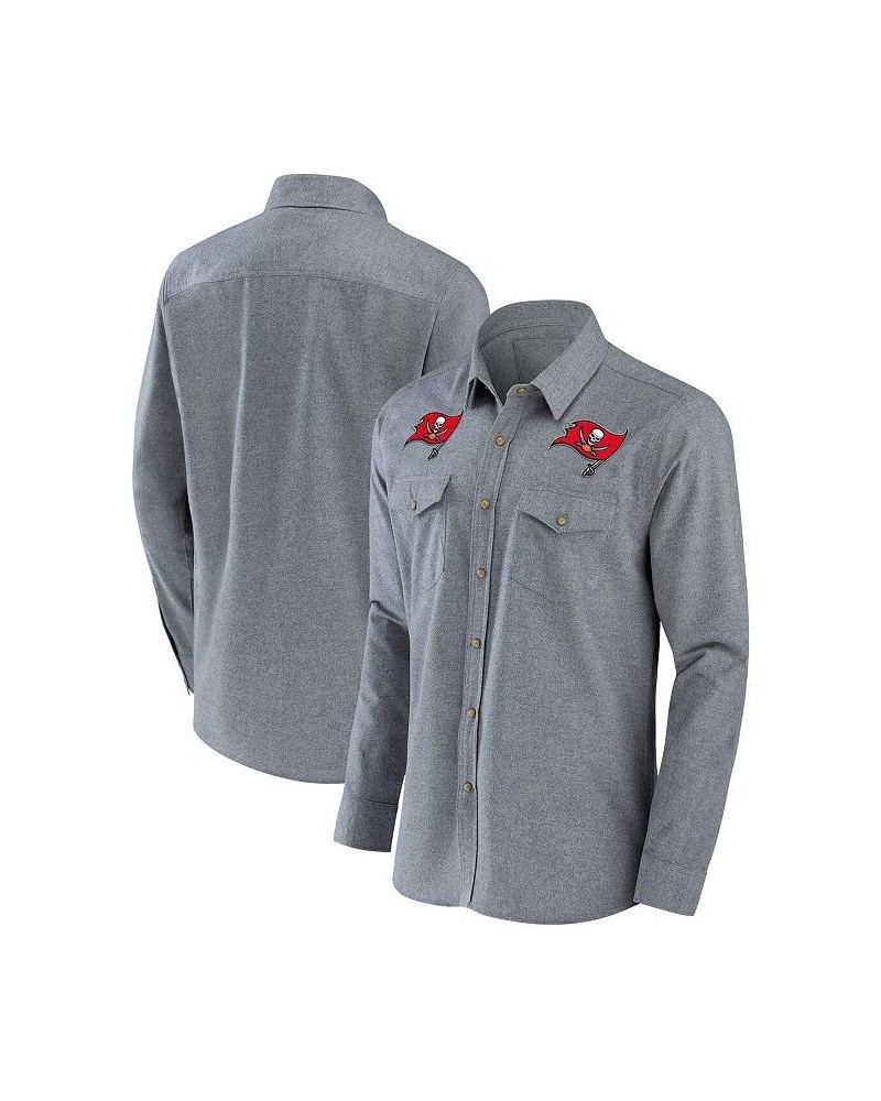 Men's NFL x Darius Rucker Collection by Gray Tampa Bay Buccaneers Chambray Button-Up Long Sleeve Shirt $27.90 Shirts