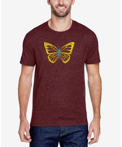 Men's Premium Blend Word Art Butterfly T-shirt Red $26.54 T-Shirts