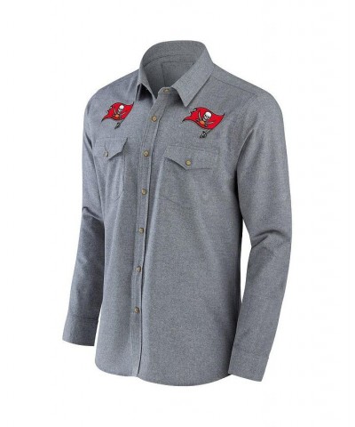 Men's NFL x Darius Rucker Collection by Gray Tampa Bay Buccaneers Chambray Button-Up Long Sleeve Shirt $27.90 Shirts