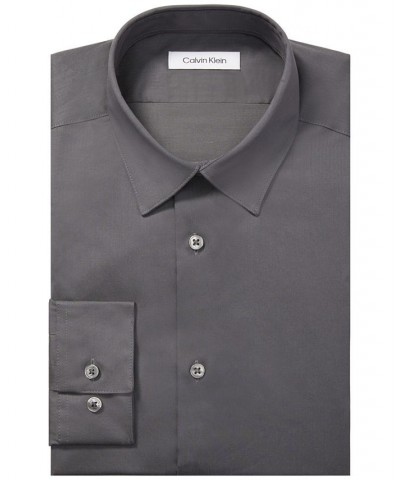 Men's Steel Slim-Fit Non-Iron Stain Shield Solid Dress Shirt PD02 $41.17 Dress Shirts