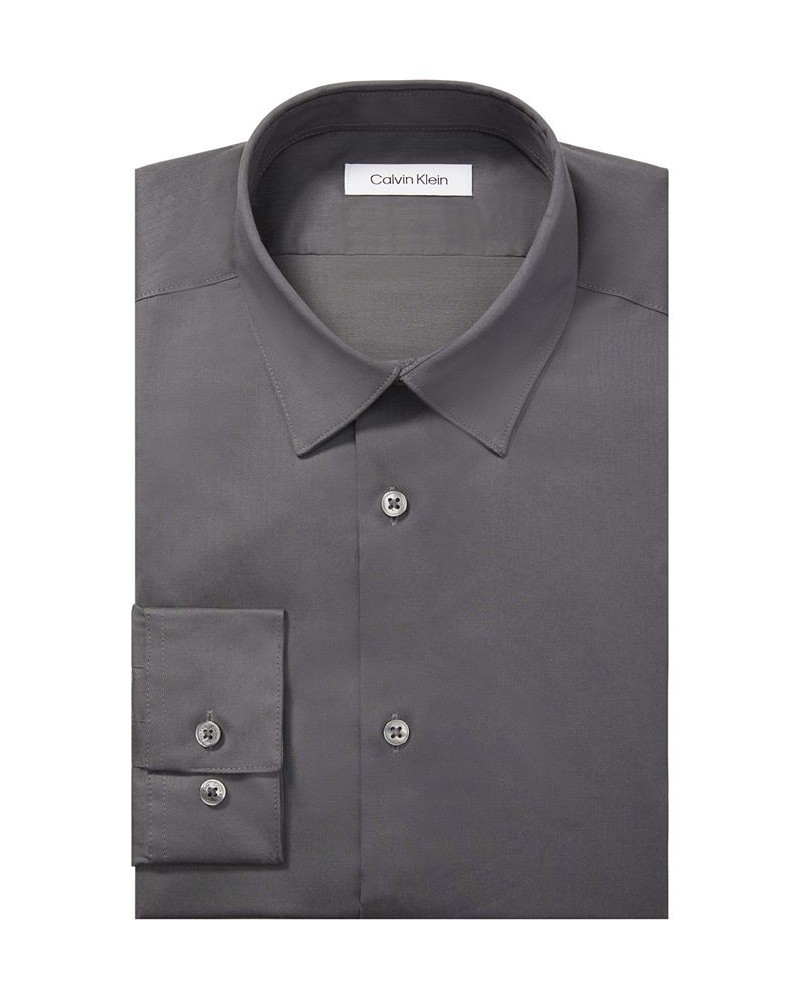 Men's Steel Slim-Fit Non-Iron Stain Shield Solid Dress Shirt PD02 $41.17 Dress Shirts