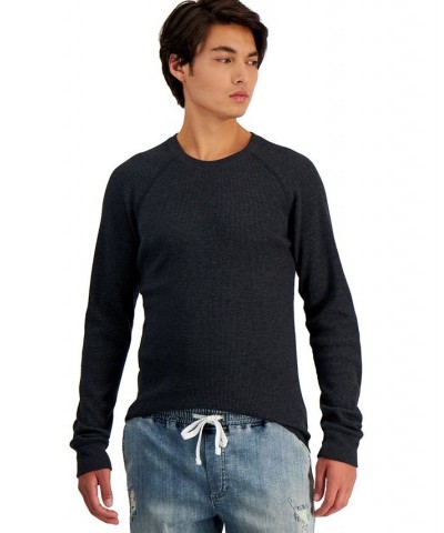 Men's Thermal Waffle-Knit Long Sleeve Shirt Black $10.02 T-Shirts