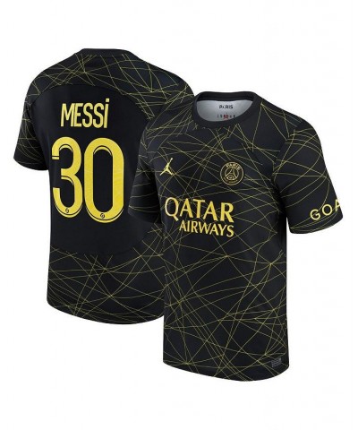 Men's Brand Lionel Messi Black Paris Saint-Germain 2022/23 Fourth Breathe Stadium Replica Player Jersey $68.60 Jersey