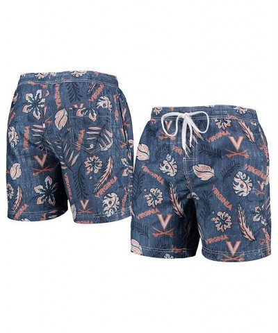 Men's Navy Virginia Cavaliers Vintage-Like Floral Swim Trunks $35.69 Swimsuits