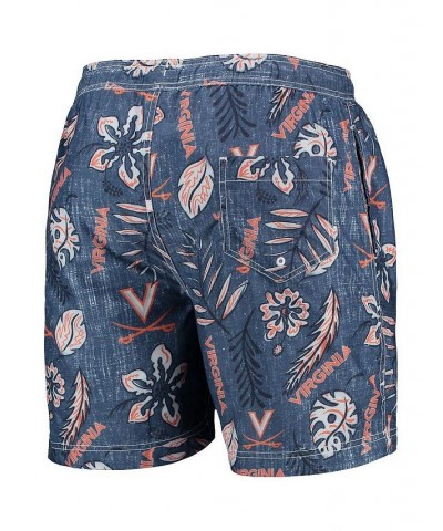 Men's Navy Virginia Cavaliers Vintage-Like Floral Swim Trunks $35.69 Swimsuits