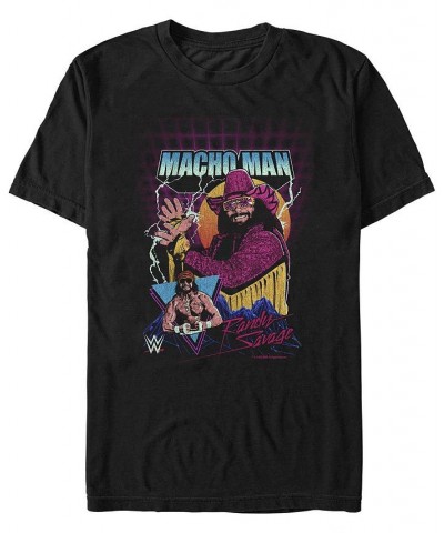 Men's WWE Macho Man Randy Savage Short Sleeve T-shirt Black $15.75 T-Shirts