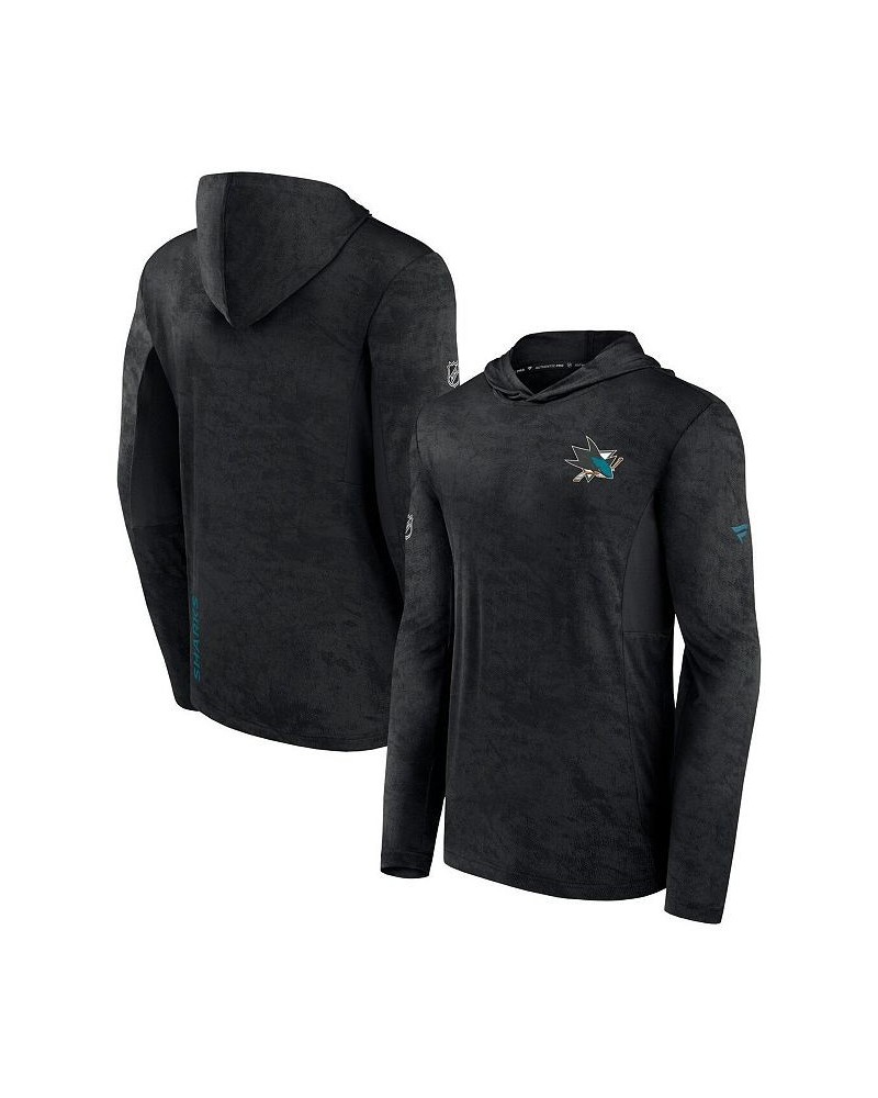 Men's Branded Black San Jose Sharks Authentic Pro Rink Camo Pullover Hoodie $31.05 Sweatshirt