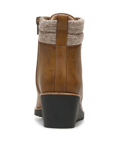 Zone Booties Whiskey Brown Faux Leather $40.95 Shoes