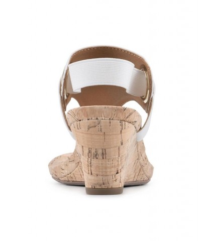 Aida Thong Wedge Sandals White $37.13 Shoes