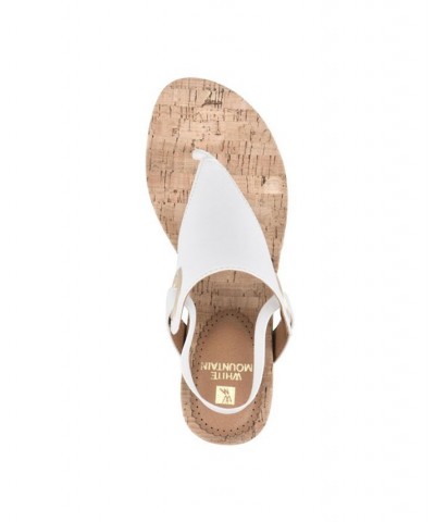 Aida Thong Wedge Sandals White $37.13 Shoes