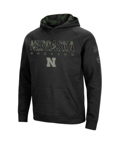 Men's Black Nebraska Huskers Big and Tall OHT Military-Inspired Appreciation Raglan Pullover Hoodie $38.40 Sweatshirt