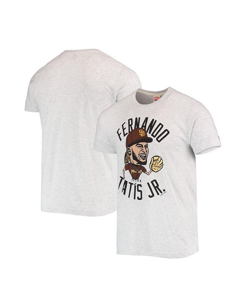 Men's Fernando Tatis Jr. White San Diego Padres Caricature Tri-Blend T-shirt $25.91 T-Shirts