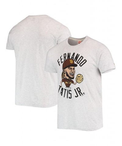 Men's Fernando Tatis Jr. White San Diego Padres Caricature Tri-Blend T-shirt $25.91 T-Shirts