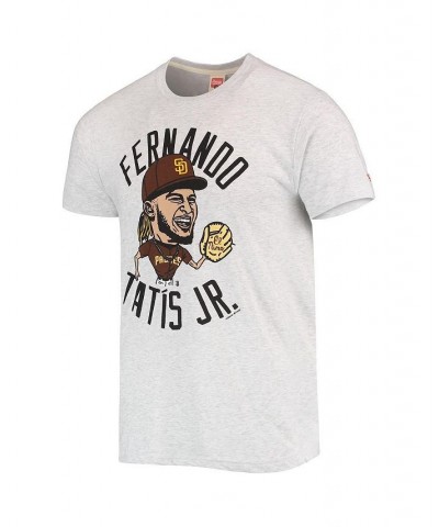 Men's Fernando Tatis Jr. White San Diego Padres Caricature Tri-Blend T-shirt $25.91 T-Shirts