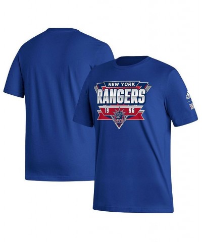 Men's Royal New York Rangers Reverse Retro 2.0 Fresh Playmaker T-shirt $17.66 T-Shirts