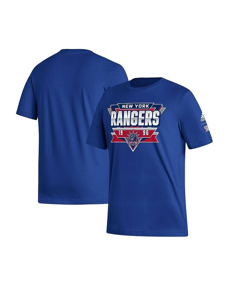 Men's Royal New York Rangers Reverse Retro 2.0 Fresh Playmaker T-shirt $17.66 T-Shirts